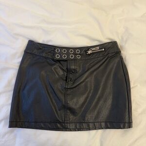 I.AM.GIA Black Mini Skirt with Eyelet Detail